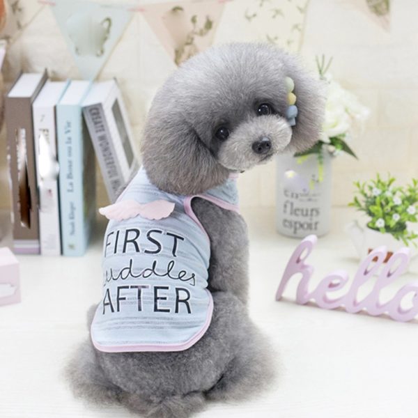 Popular Summer Pet Dog Vest Coat Clothes Cute Angel Wings Mesh Vest shirt for Puppy Dog Cats Cheap Dog Teddy Clothes