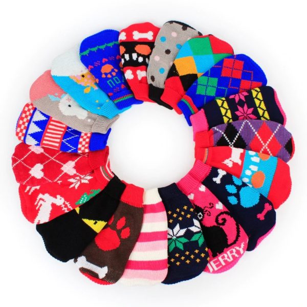 Random Color Pet Dog Sweater Christmas Winter Soft Dog Clothes For Small Dogs Chihuahua New Year Gift Pet Clothing Sueter Perro