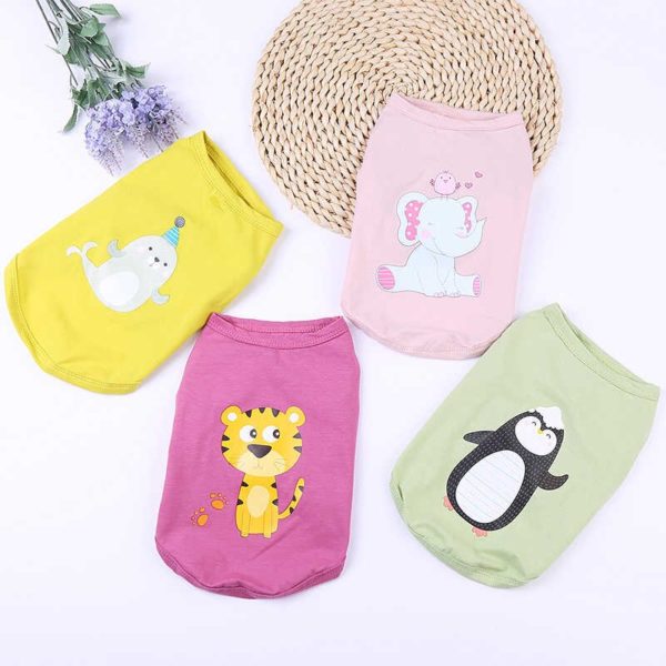 Soft Cotton Puppy Dog Cat T-shirt Vest for Small Dogs Summer Cooling Pet Clothes Chihuahua Shih Tzu Shirts Pets Clothing Outfit