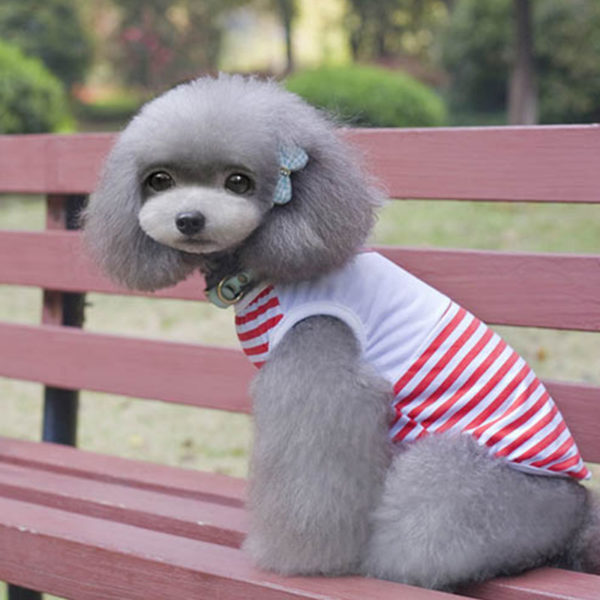 Summer Pet Clothes for Dog Costume Navy Style Pet Dog Vests Striped Dogs Shirt Clothing for Dogs Chihuahua Clothes Ropa Perro