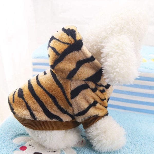 Tiger Print Dog Clothes Small Dog Hoodie Coat French Bulldog Warm Puppy Clothes Chihuahua Dog Sweatshirt Hoodie for Dog XS-2XL
