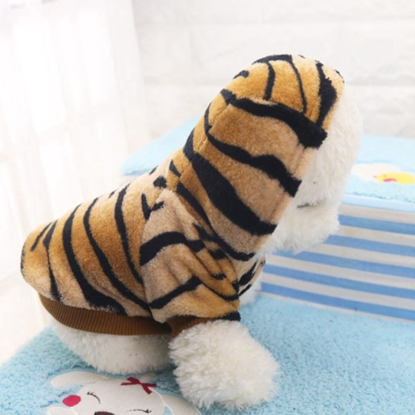 Tiger Print Dog Clothes Small Dog Hoodie Coat French Bulldog Warm Puppy Clothes Chihuahua Dog Sweatshirt Hoodie for Dog XS-2XL
