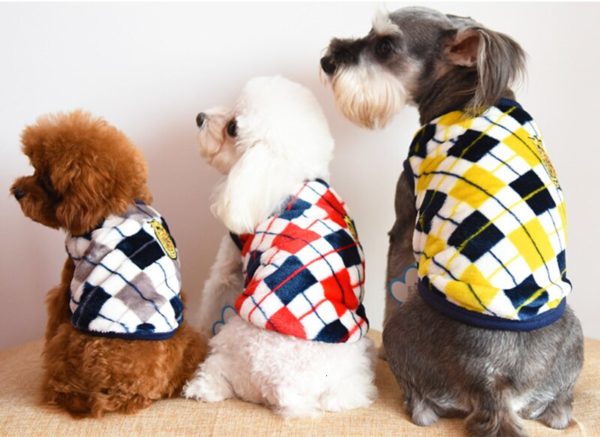 Warm Pet Dog Clothes for Small Dogs Flannel Printed Dog Coat Winter Clothing for Large Dogs Jacket Chihuahua Clothes Hoodies36A1