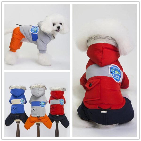Warm Pets Dog Clothes Cotton Russia Winter Thicken Jumpsuit Hoodies Clothes for Small Puppy Dogs Clothing hondenkleding Outfits