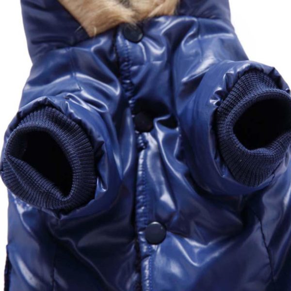 Warm Winter Dog Clothes for Small Dogs Air Force Suit Dog Jumpsuit Hoodie Fur Collar Windproof Overalls Thickening Pet Clothes