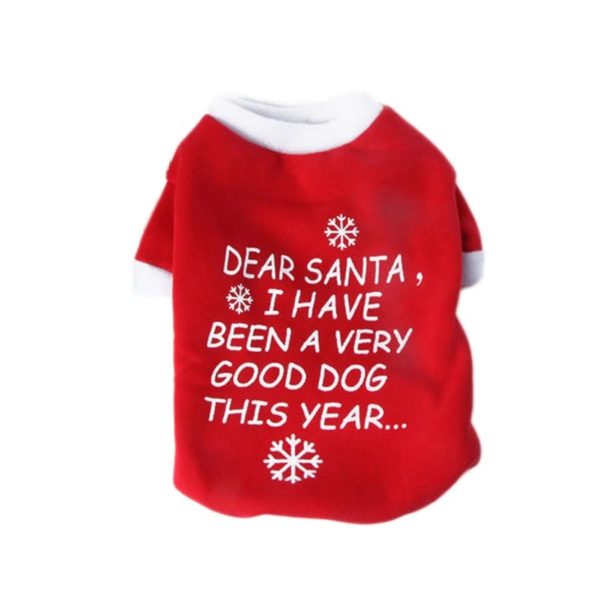 Warm Xmas Christmas Pet Dog Coats Jackets Letter Print Dog Sweater Pet Clothes Costume Coat T-Shirt Dog SuppliesGM