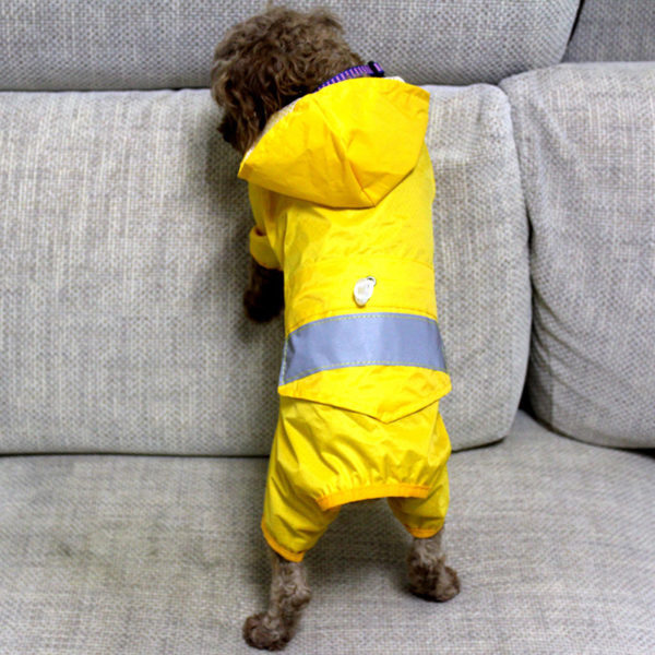 Waterproof Dog Coat Raincoat Jacket Reflective Windproof Puppy Double Layers Rainwear Clothes