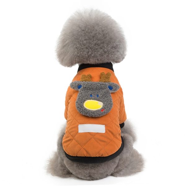 Winter Dog Clothes Cute Deer Design Fleece Coat Cotton-padded Clothes Jacket For Cat Small Medium Dogs Pet Apparel