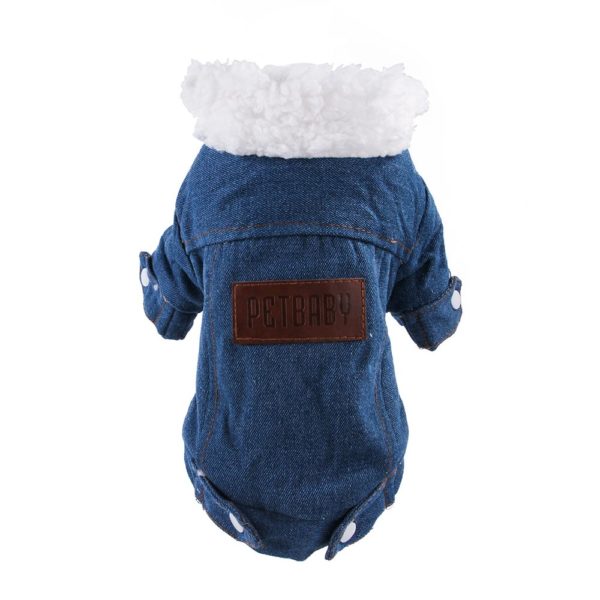 Winter Dog Puppy Dog Clothes Pet Outfits Dog Denim Coat Jeans Costume Chihuahua Poodle Bichon Pet Clothing