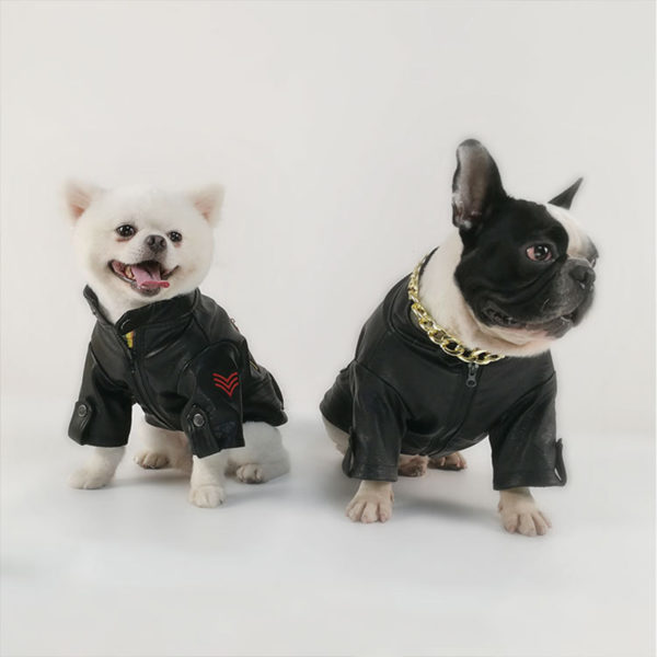 Winter Windproof Dog Coat Jacket French Bulldog Pet Clothing Warm Pu Leather Dog Clothes for Small Large Dogs Puppy Pet Clothes
