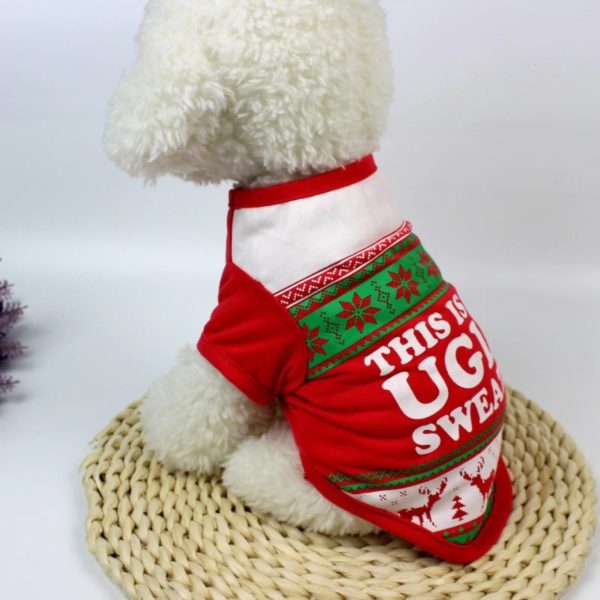 XS S M L Red Pet Dog Clothes Christmas Costume Cartoon Clothes For Small Dog Cloth Costume Dress Winter Apparel Coat Apparel