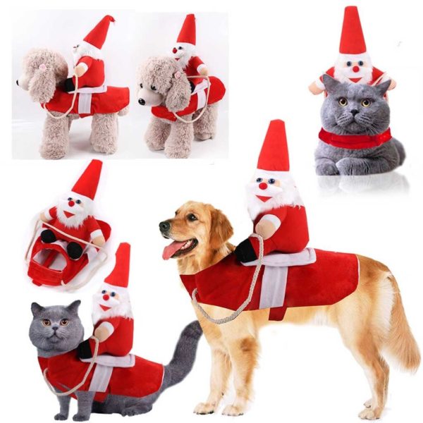 ropa para perro ubranka dla psa Pet Dog Christmas Santa Claus Style Transformed Coat Cat dog clothes winter abrigo perro