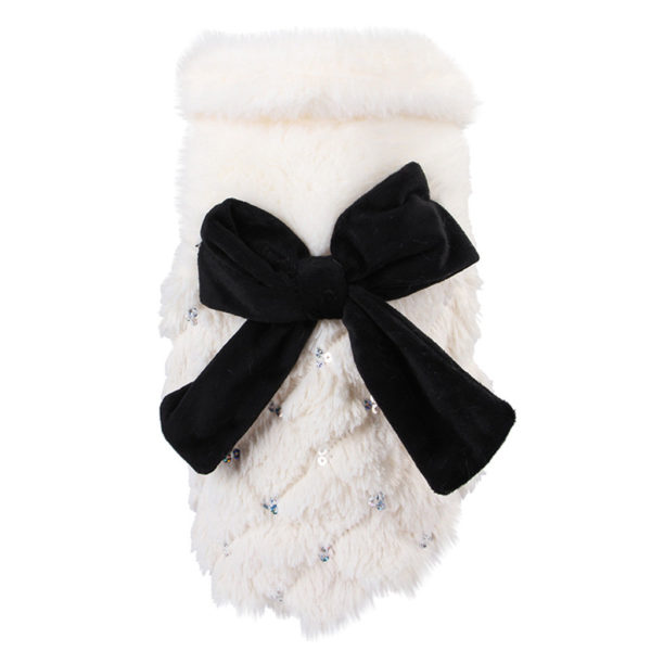 ropa perro ubranka dla psa New Fashion Pet pet clothes Sequin Bow Princess Coat Keep Warm Cat dog clothes winter dog christmas